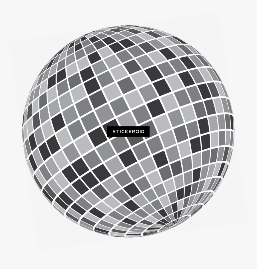 Grey Black White Disco Ball , Png Download - Disco Ball Dibujo, Transparent Png, Free Download