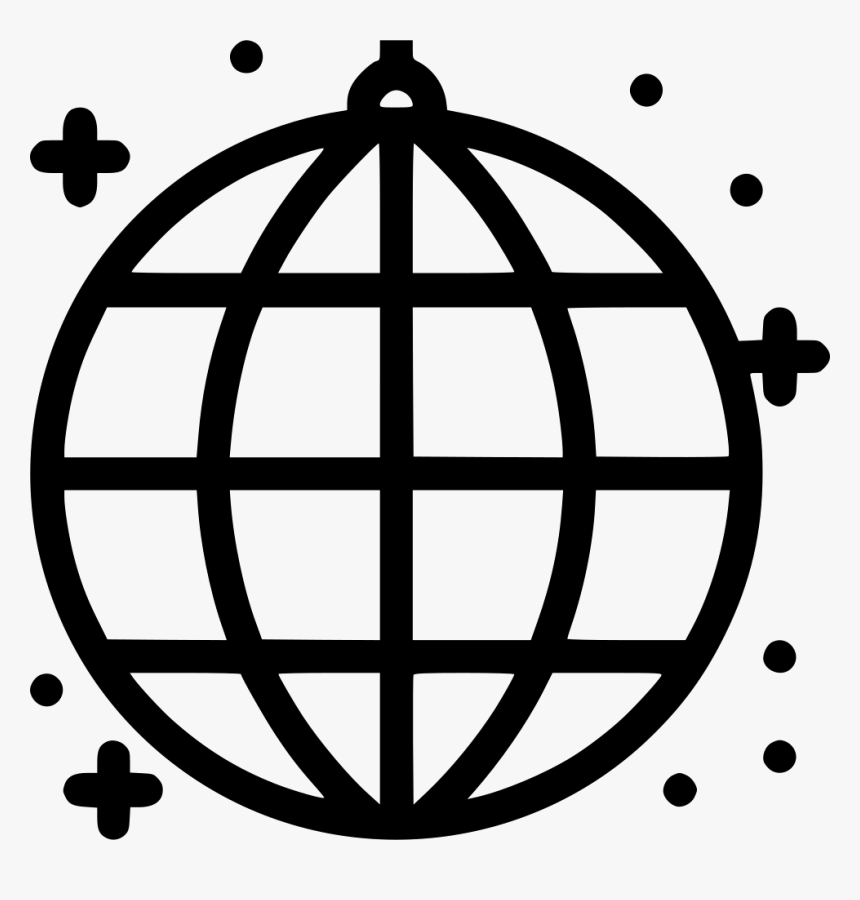 Disco Ball - Globe Icon Png Black, Transparent Png, Free Download