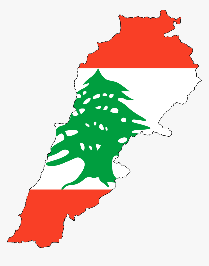 Lebanon Flag Map Large Map - Lebanon Flag And Map, HD Png Download, Free Download