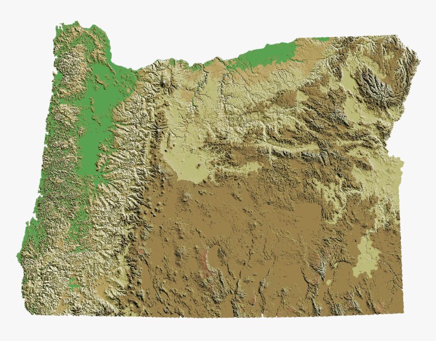 Oregon Dem Relief Map - Oregon Geography, HD Png Download, Free Download