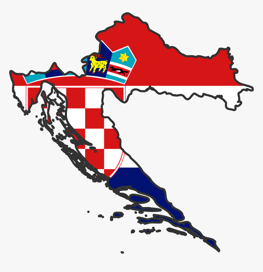 Croatia Flag Map Large Map - Croatia Country With Flag, HD Png Download, Free Download