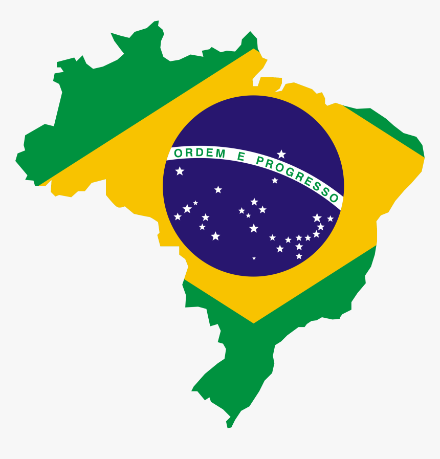Brazil Flag Map Clip Arts - Brazil Flag, HD Png Download, Free Download