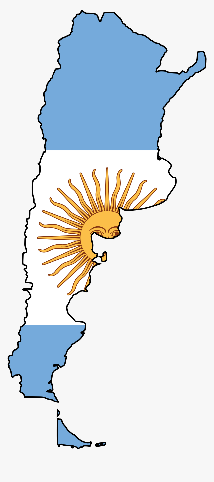 Argentina Flag Map Large Map - Argentina Map Transparent Background, HD Png Download, Free Download