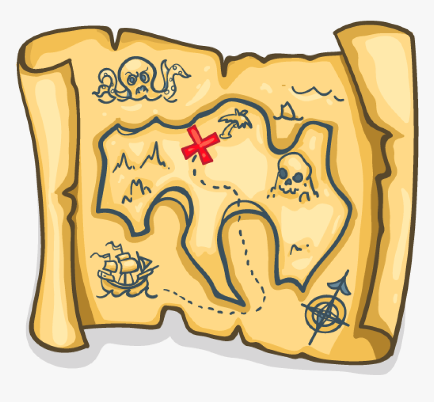 Treasure Map - Pirate Treasure Clipart, HD Png Download, Free Download