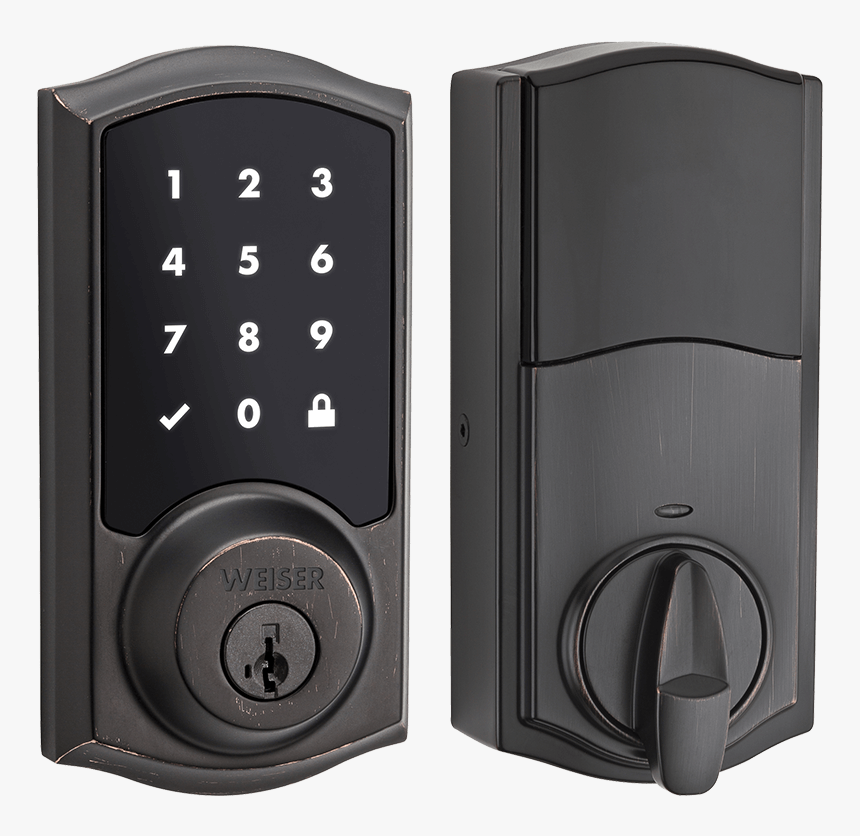 Front And Back View Of A Smartcode 10 Lock In Iron - Rogers Smart Door Lock, HD Png Download, Free Download