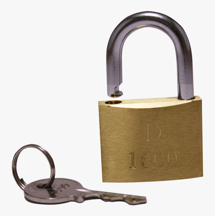 Brass Dolphin Style Padlock D 1600 With 35mm Key - Key, HD Png Download, Free Download