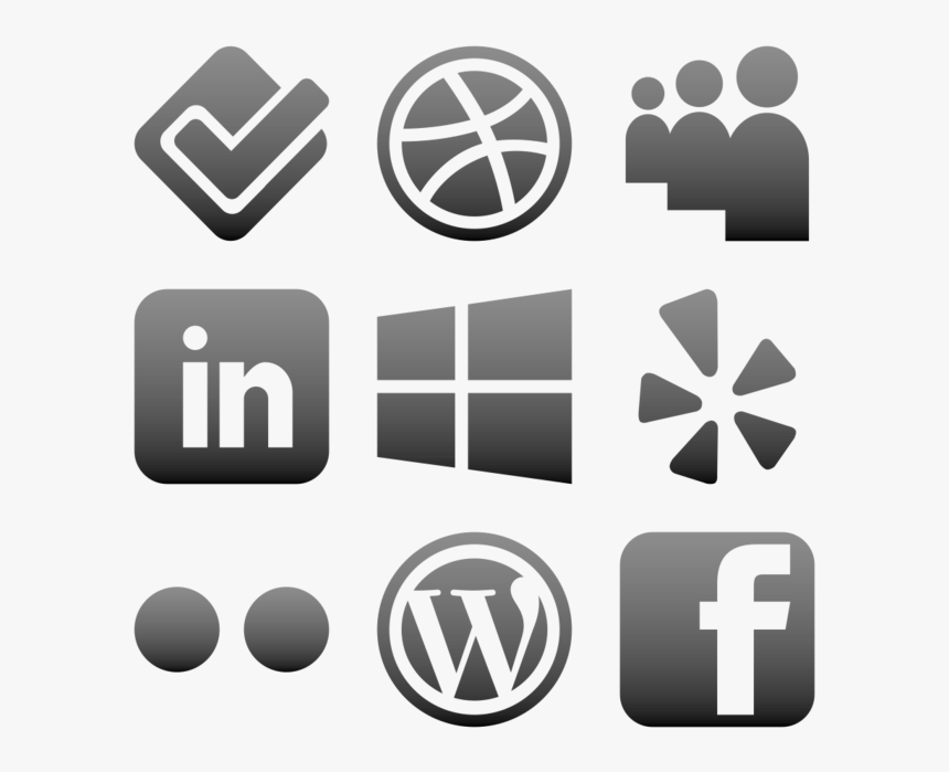 Social Media Icons Black And White Png - Generic Social Media Icon, Transparent Png, Free Download