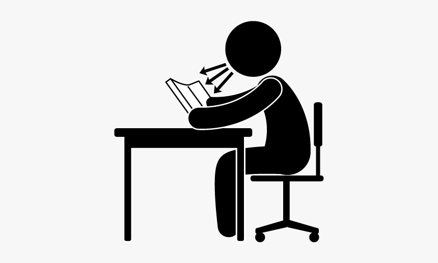 Desk Silhouette Drawing Clip Art - Sitting Desk Clip Art, HD Png Download, Free Download