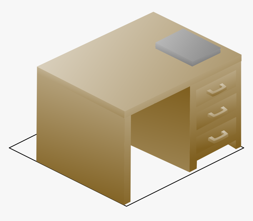 Box,angle,table - Isometric View Of Study Table, HD Png Download, Free Download