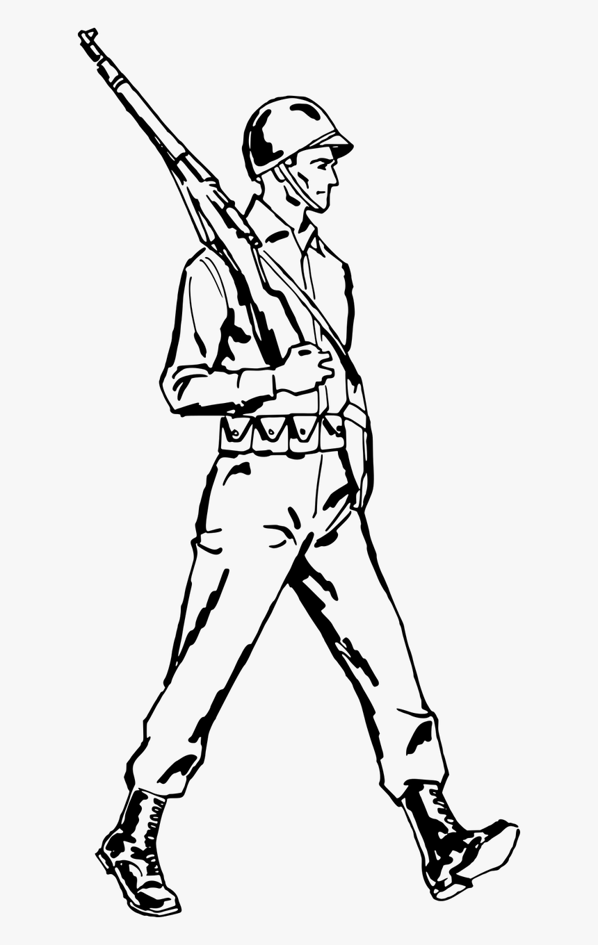 Black And White Soldier Clipart, HD Png Download, Free Download