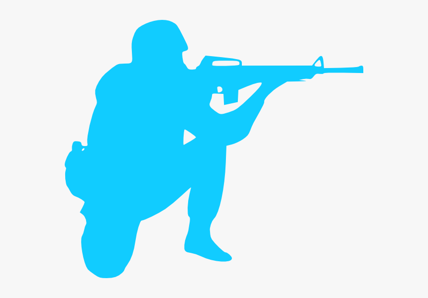 Blue Soldier Svg Clip Arts - Soldier Silhouette Clipart, HD Png Download, Free Download