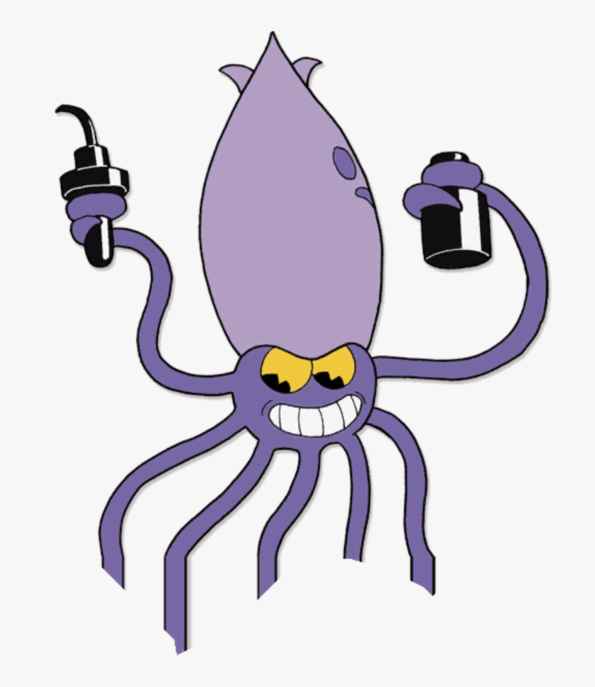 Transparent Squid Transparent Png - Cuphead Captain Brineybeard Shark, Png Download, Free Download