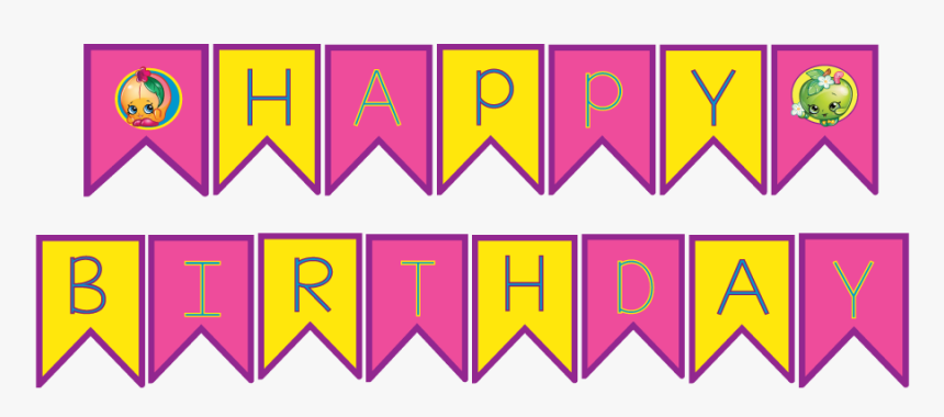 Birthday Party Banner Wish Shopkins - Happy Birthday Shopkins Png, Transparent Png, Free Download