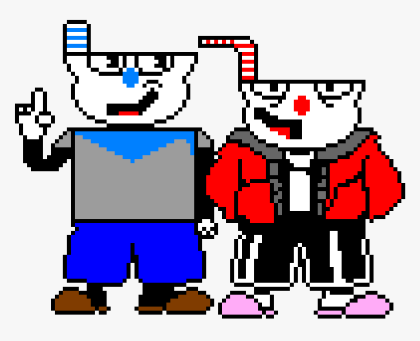 Cuptale Mugman And Cuphead - Colored Sans Sprite, HD Png Download, Free Download