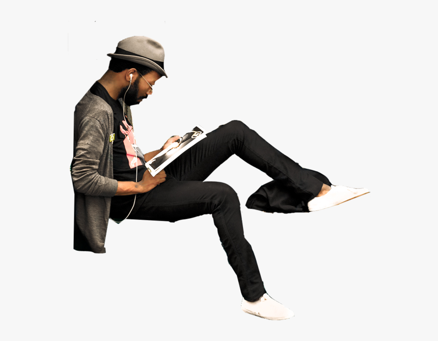 Guy Sitting And Reading - Person Sitting And Reading Png, Transparent Png, Free Download