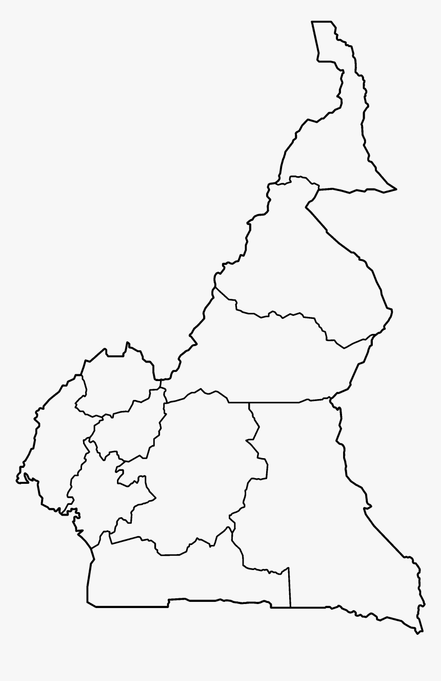 Cameroon Provinces Blank - Cameroon Blank Map Png, Transparent Png, Free Download