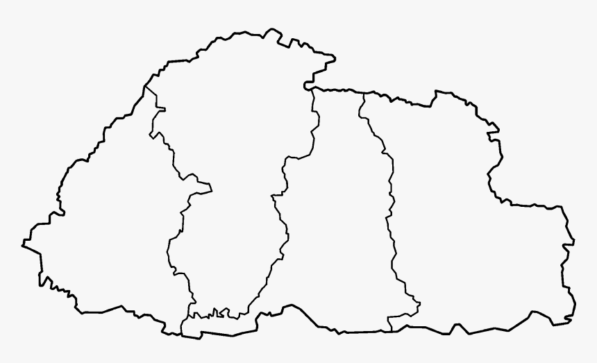 Bhutan Zones Blank - Blank Map Of Bhutan, HD Png Download, Free Download