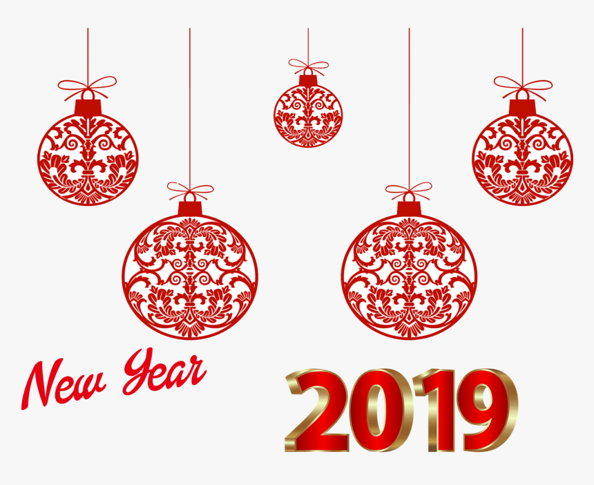 Christmas Ornaments Png , Png Download - New Year 2019 Png Background, Transparent Png, Free Download