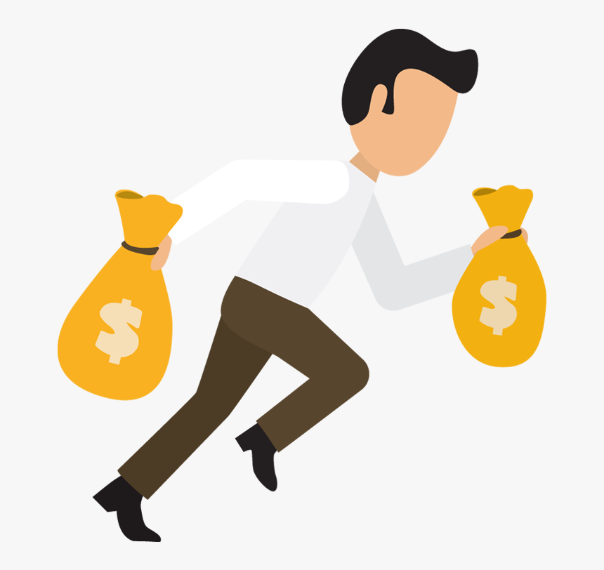 Money Cartoon Png - Man With Money Bag Png, Transparent Png, Free Download