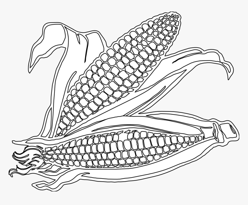 Ear Of Corn Png Black And White & Free Ear Of Corn - Corn Black And White Png, Transparent Png, Free Download