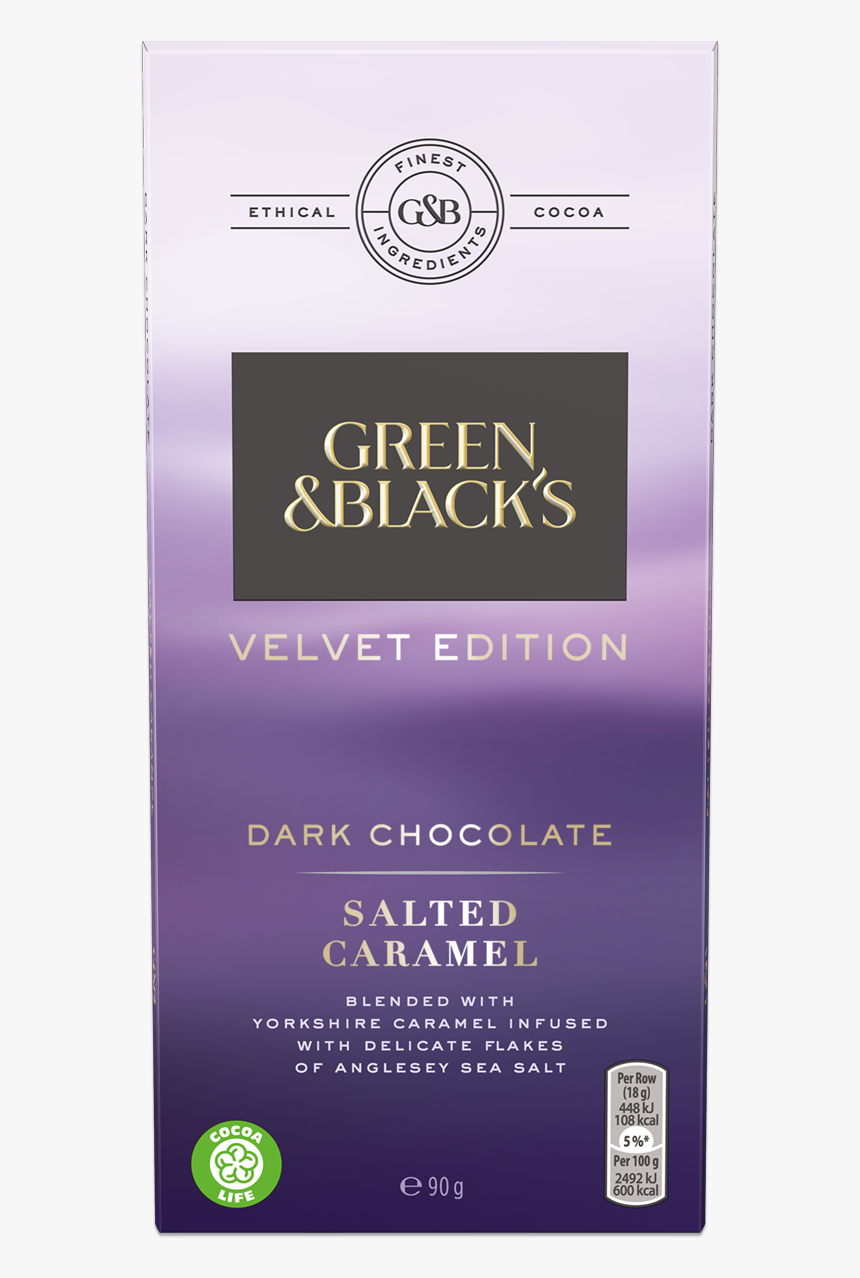 Green & Black"s Velvet Salted Caramel Dark Chocolate - Green And Black Chocolate Salted Caramel, HD Png Download, Free Download