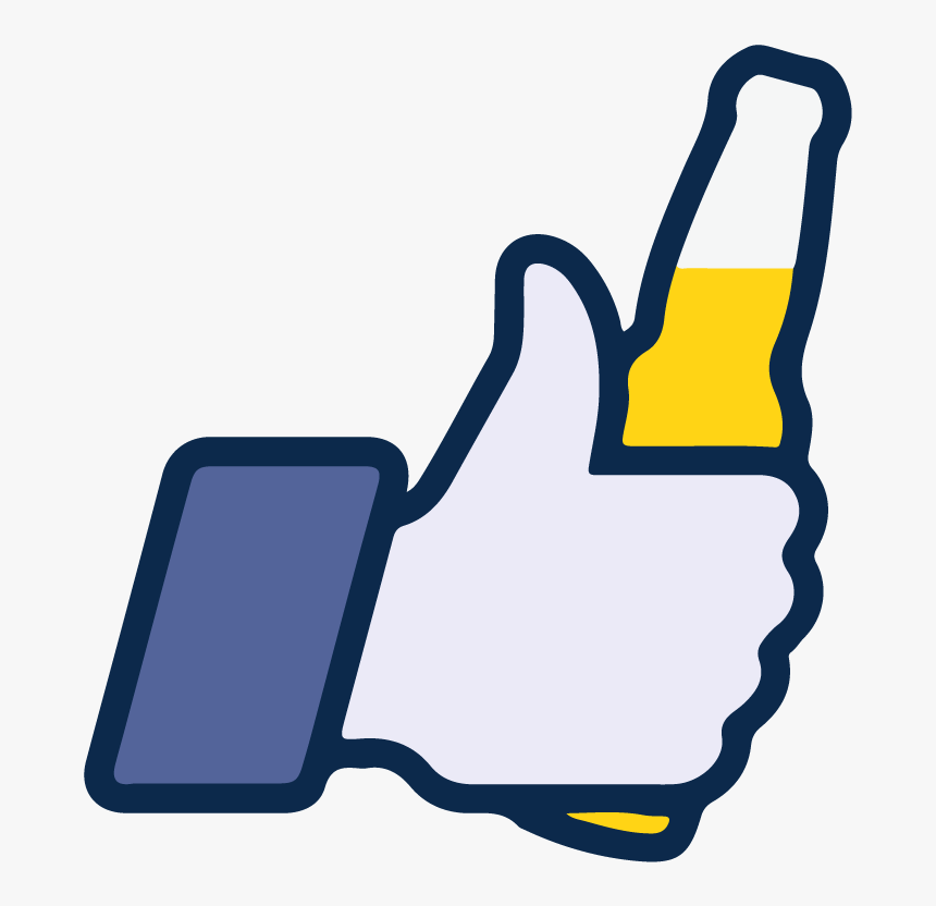 Facebook Like Beer Icon Vector Logo Thumbs Up - Facebook Like With Beer, HD Png Download, Free Download