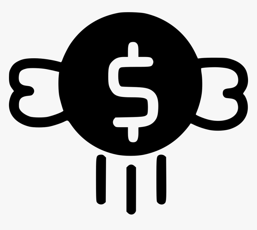 Transparent Flying Clipart - Flying Money Png Black, Png Download, Free Download