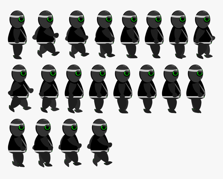 Clip Art Opengameart Org Ninjaspritesheetpng Kb - Ninja Sprite Sheet Png, Transparent Png, Free Download