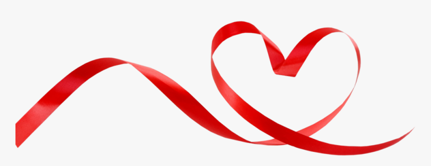 Red Heart Ribbon Png, Transparent Png, Free Download