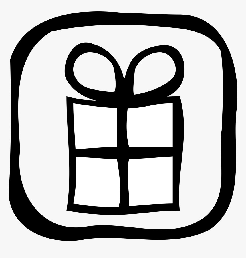 Gift Clip Arts - Gift Clipart Black And White Big Png, Transparent Png, Free Download