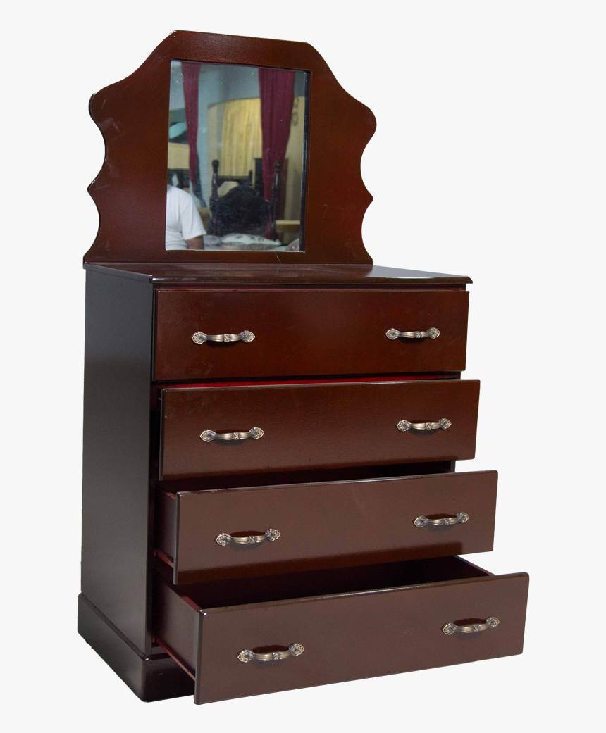 Chest Of Drawers With Mirror 4 Drawer - Dresser, HD Png Download, Free Download