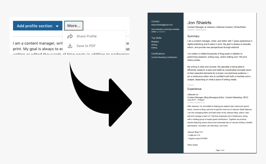 Linkedin Resume Download Linkedin Pdf Resume Hd Png Download Kindpng