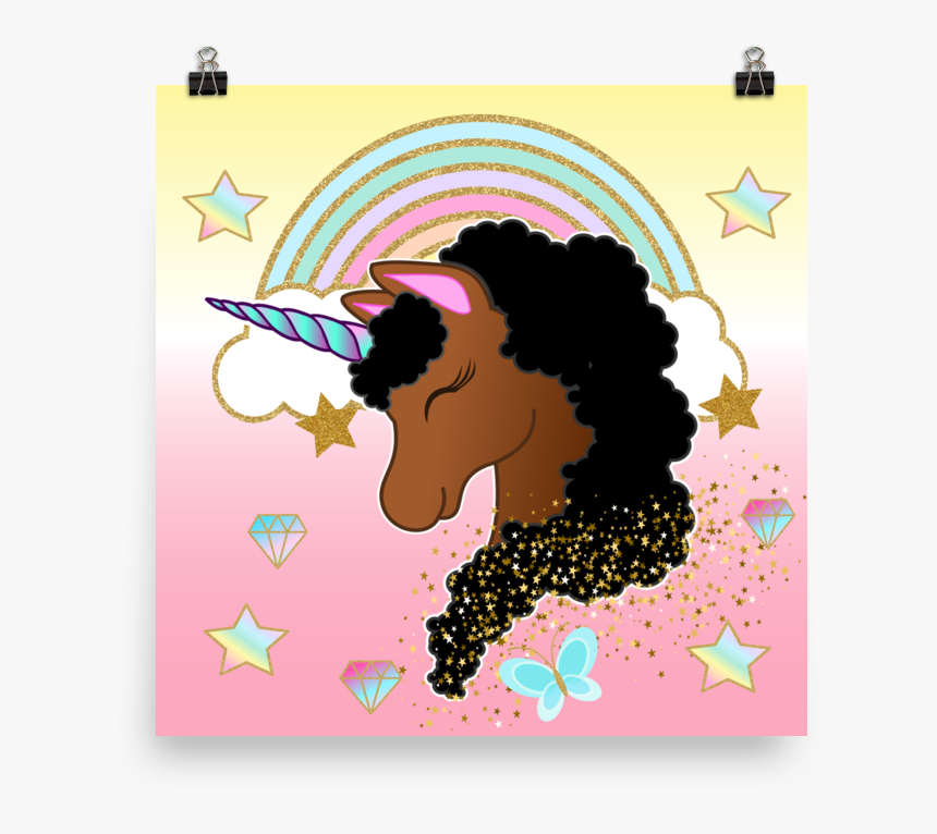 Afro Unicorn Poster - Afro Unicorn, HD Png Download, Free Download