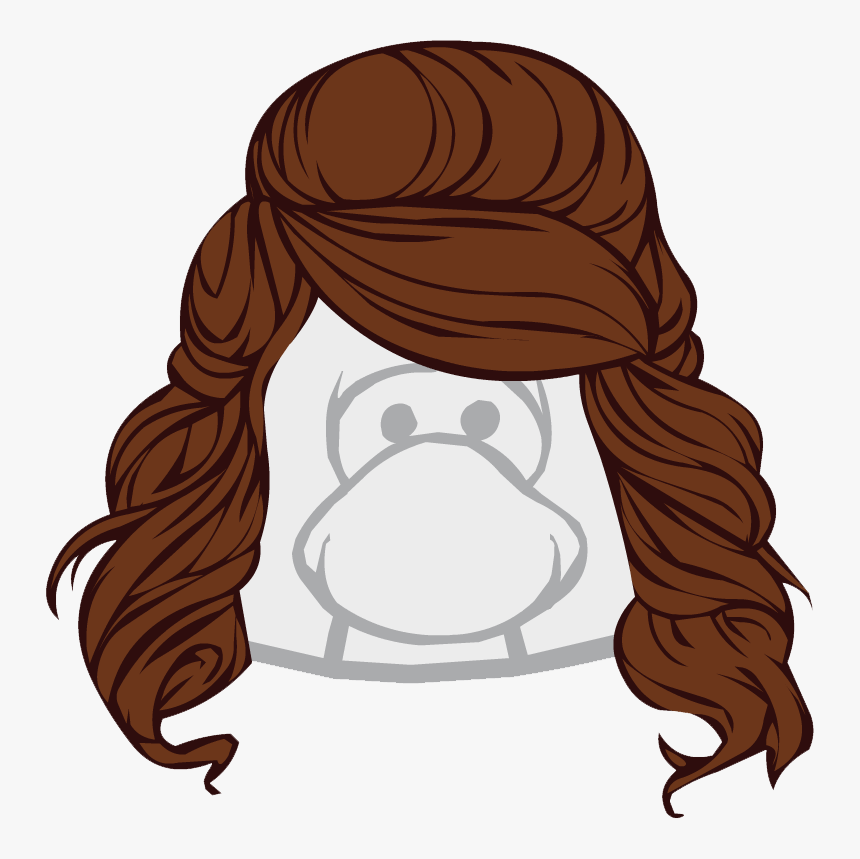 Wig Clipart Brunette Hair - Club Penguin Hair, HD Png Download, Free Download