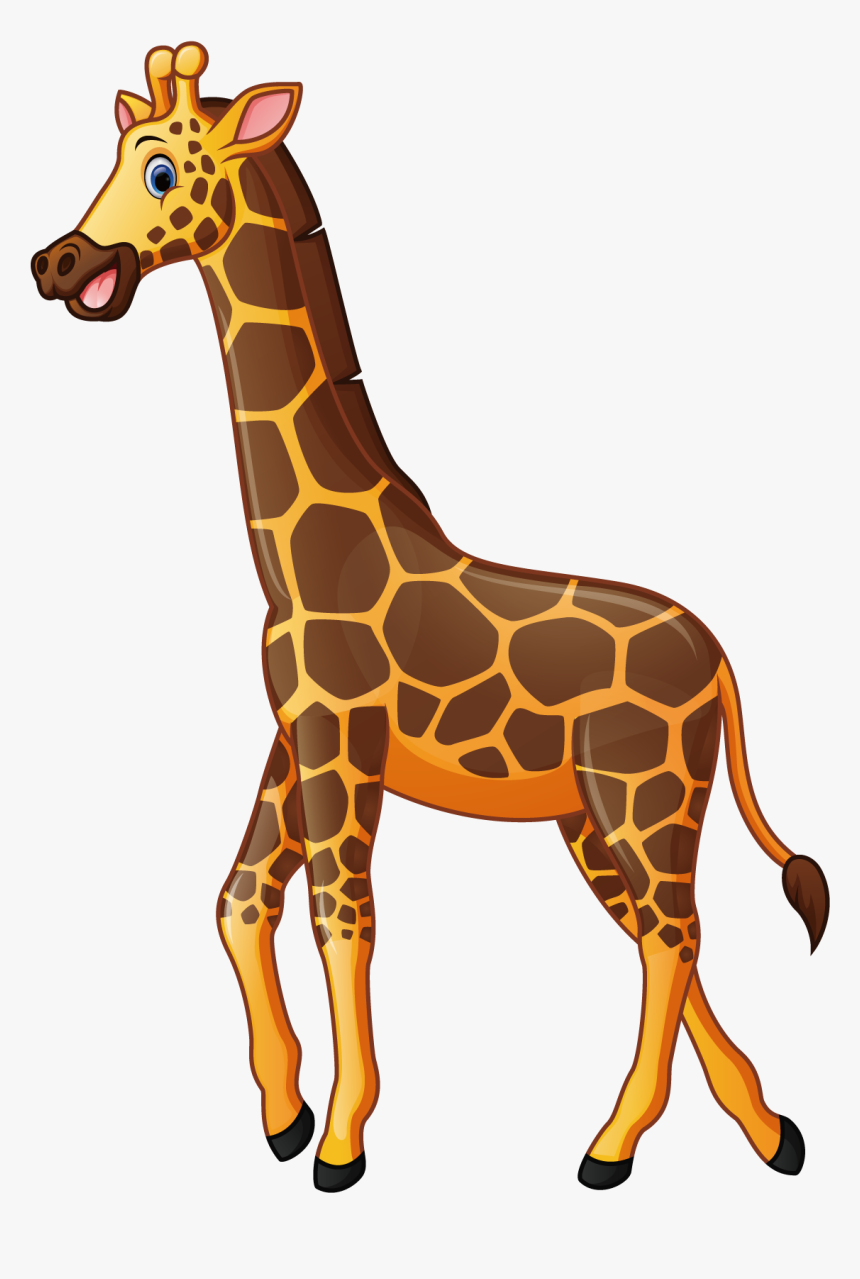 Giraffe Cartoon Illustration - Transparent Giraffe Cartoon, HD Png Download, Free Download
