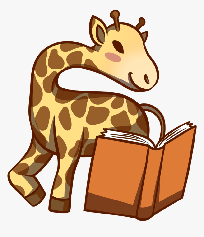 Giraffe Reading Book - Giraffe Reading A Book Clipart, HD Png Download, Free Download