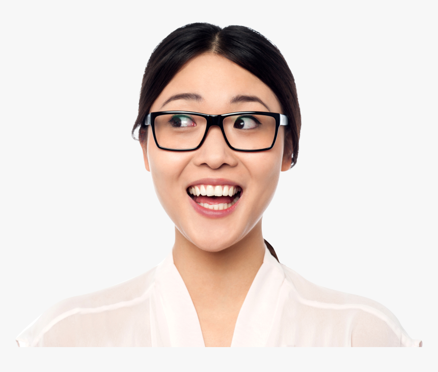 Happy Girl - Sorprendida Chica Con Lentes, HD Png Download, Free Download