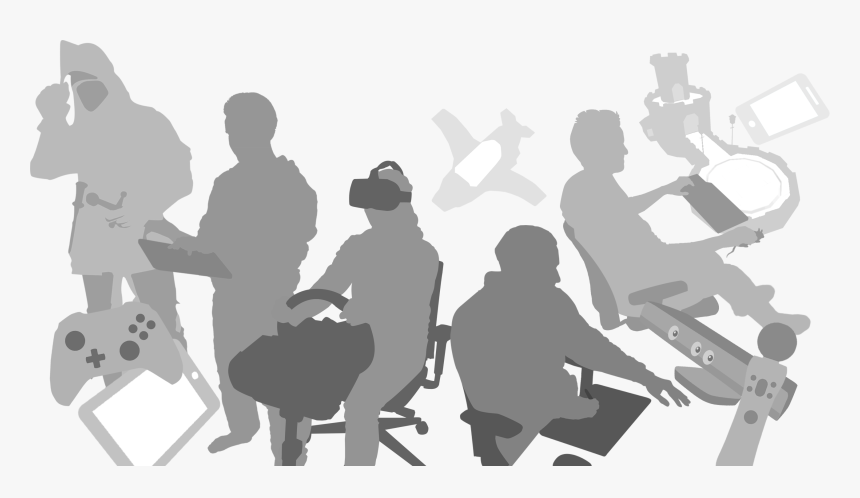 Silhouette Of Students Playing Video Games, HD Png Download, Free Download