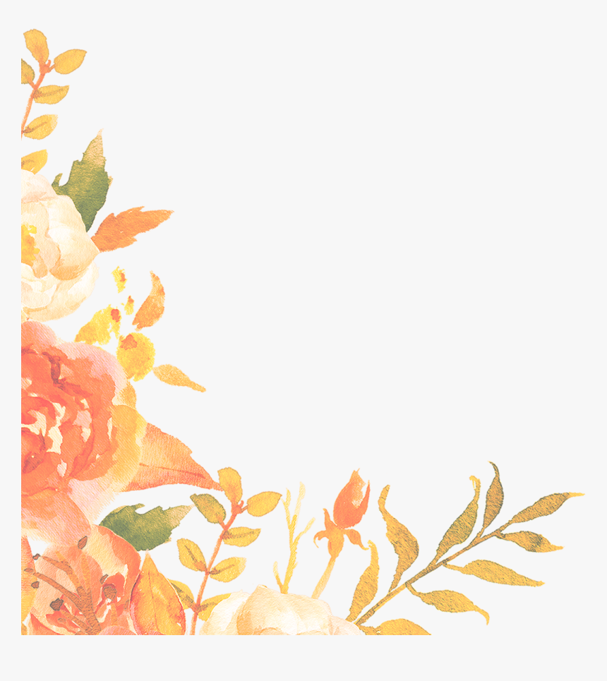 Orange Flower Border Png - Peach Flower Border Png, Transparent Png, Free Download