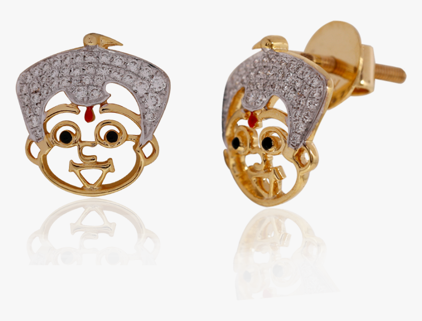 Cute Chota Bheem Gold Earrings - Chota Bheem Gold Pendant, HD Png Download, Free Download