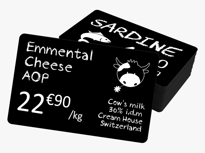 Pricetag Black Cards Cheese Eng - Sign, HD Png Download, Free Download