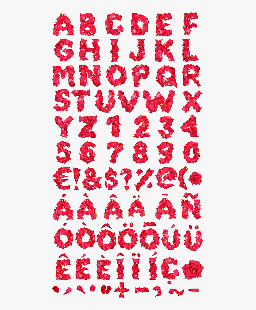 Rose Letters Png - Rose Petal Font, Transparent Png, Free Download