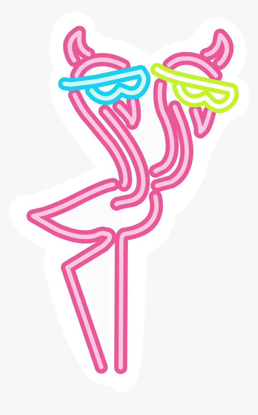 Neon Clipart Club Party - Neon Flamingo Clip Art, HD Png Download, Free Download