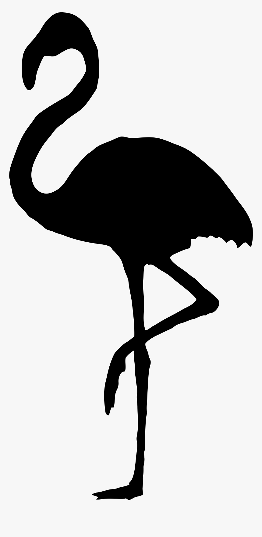 Black Color Flamingo Clipart Png - Flamingo Clipart Black And White Free, Transparent Png, Free Download