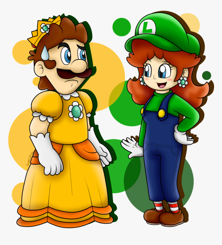 Luigi Drawing Video Game - Princess Daisy With Luigi's Clothes, HD Png Download, Free Download