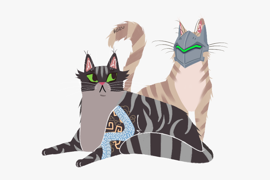 Genji And Hanzo Cat, HD Png Download, Free Download