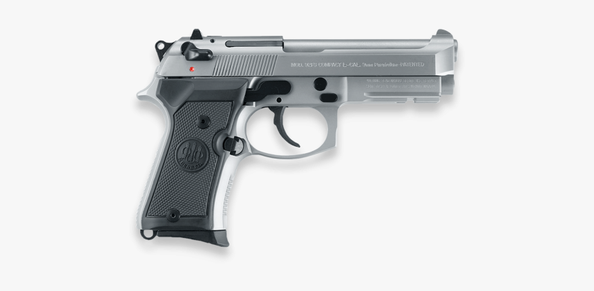 92 A1 Pistol, Compact With Rail, Stainless Steel, Facing - Hand With Gun Transparent, HD Png Download, Free Download