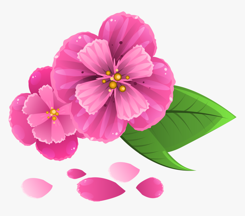 Pink Flowers Png Flowers Ideas - Flowers And Petals Png, Transparent Png, Free Download