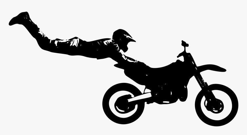 Enduro Silhouette Big Image - Bike Stunt Clipart, HD Png Download, Free Download