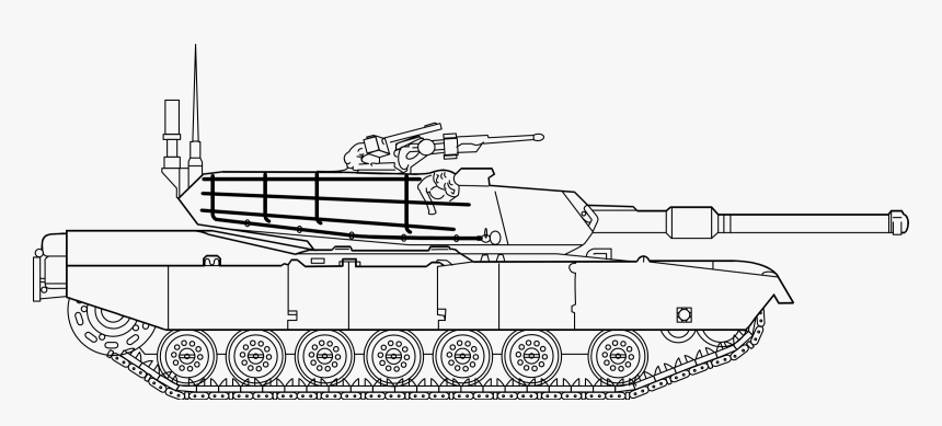 Vector Tank M1 Abrams - Abrams Tank Drawing, HD Png Download, Free Download